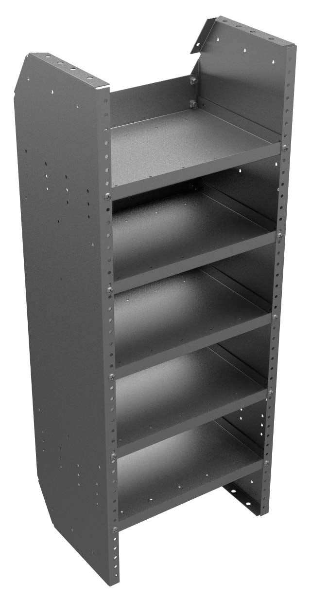 5-Shelf Unit, 17w x 44h x 12d, Gray